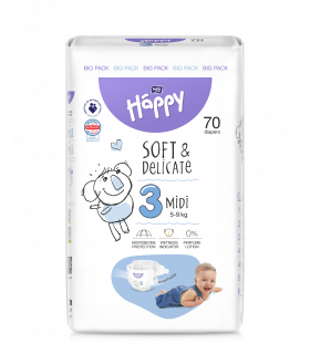 COUCHE T3 BB HAPPY SOFT & DELICATE 5 à 9kg