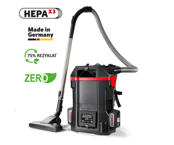BoostiX iGO ZERO – Aspirateur dorsal à batterie 36 V ou câble – 4,4 kg HEPA 13