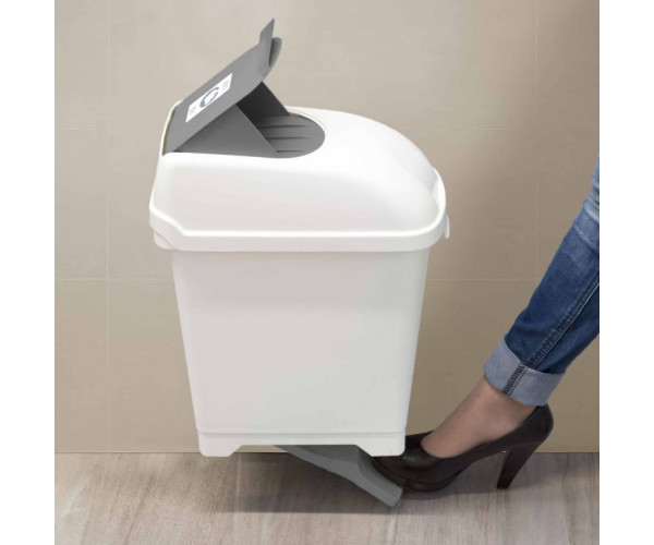 Poubelle hygiène féminine 10 L à pédale avec fixation murale