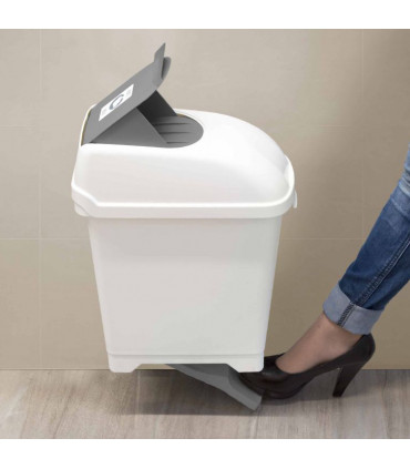 Poubelle hygiène féminine 10 L à pédale avec fixation murale